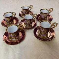 アンティーク★大橋陶器★カップ＆ソーサー 6客セット★昭和レトロ★猫足★薔薇