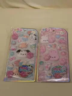 【正規品】2枚セット 肉球シール もちプニュ〜ステッカー スクイーズつき