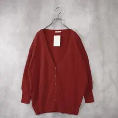 Simplicite　コットンシルクＶネックカーディガン　レッドのサムネイル