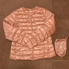 UNIQLO サーモンピンク　ダウンジャケット L 収納袋付き