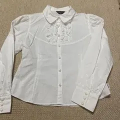 COMME CA ISM フリル付き　オフホワイトシャツ 150A