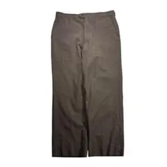 USA製 STRATHMORE ウール ワイド スラックス パンツ ブラウン L