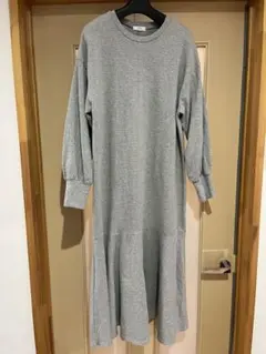 LOWRYS FARM グレー 長袖ロングワンピース