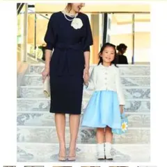 未使用近　バルーンスリーブワンピース　S ネイビー