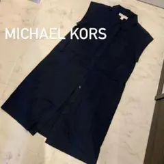 MICHAEL KORS ノースリーブシャツワンピース　ネイビー　ミニワンピースのサムネイル