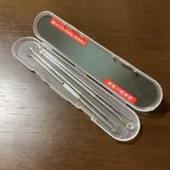 爪垢取り＆爪やすり ネイルケアセット 爪磨き 4点セット シルバー