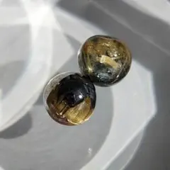 天然石 タイチン ルチル クォーツ 575r 粒売り ２粒セット 5mm台