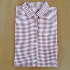 クロコダイル　赤と白のギンガムチェック長袖シャツ　スイッチモーション
