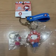 即日匿名発送 サンリオ ミャクミャク なりきり キティ　フロッキー キーホルダー