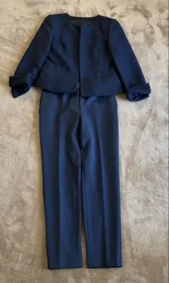 ネイビー UNTITLED 、PLSTセットアップ　ラメ　ツイード