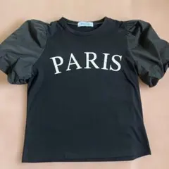 Jasmine パフスリーブ PARIS ロゴ 半袖カットソー