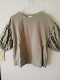 erth オリーブグリーン バルーンスリーブ Tシャツ サイズF