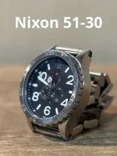NIKON クロノグラフ 腕時計 ブラック盤　シルバー　51-30 ニクソン