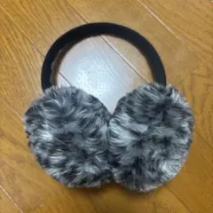 グレー ファー 耳あて 冬用