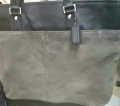 COACH スエードとレザーショルダー トートバッグ