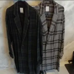 Mr.GENTLEMAN ミスタージェントルマン チェックネル ガウンコート