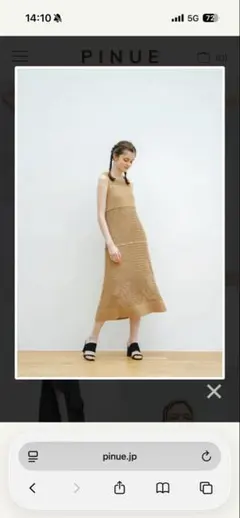 pinue フィッシュネットニットワンピース&キャミソール