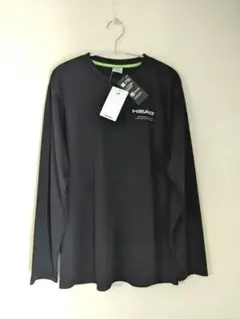 新品HEAD黒色 吸水速乾 抗菌防臭メッシュ長袖TシャツプルオーバーsizeLL