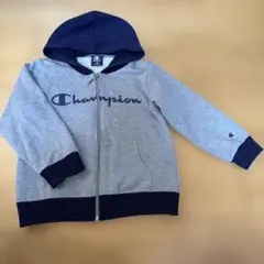 Champion フルジップパーカー 120サイズ グレー/ネイビー