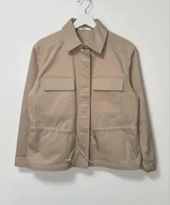 UNIQLO : C ジップアップブルゾン M ベージュ ユニクロシー 襟付き