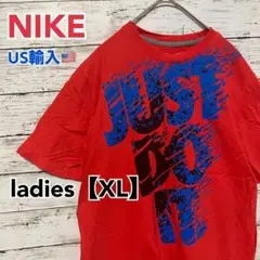 ●T167【US輸入】ナイキ 半袖 Tシャツ レッド系 ladies【XL】