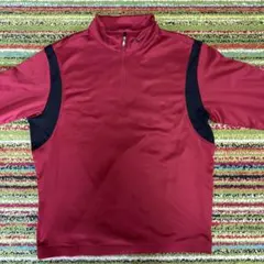 Nike ハーフジップ ゴルフウェア 赤黒　XL