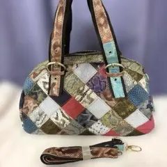 Vivienne Westwood ボストンバッグ レオパード柄 ビビットカラー