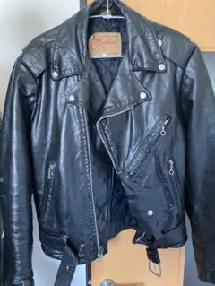 Excelled ダブルライダース レザージャケット USA製 本革 ブラック