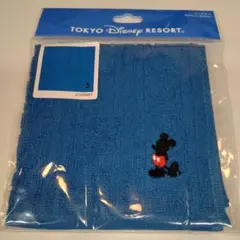 【新品未使用】ミッキー ミニタオル タオルハンカチ ブルー TDR 匿名発送