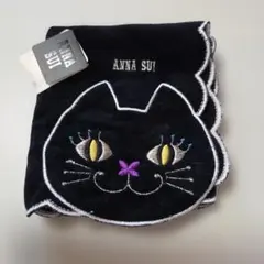 ANNA SUI タオルハンカチ 黒 猫 刺繍　新品タグ付きのサムネイル