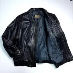ヴィンテージ A-2 牛革 レザージャケット ブルゾン 短丈 ブラック XL