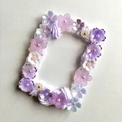 【No.235】ホイップデコ　トレカケース　硬質ケース　白　紫　ピンク　花　桜