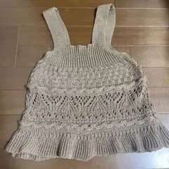 Dholic サマーニット メッシュ トップス ノースリーブ タンクトップ