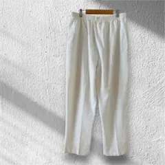 TREND BASIC ホワイトストレートパンツ ゴムウエスト 【XL】