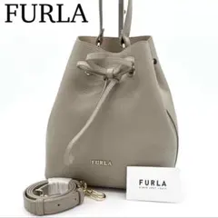 【美品】FURLA costanza ハンドバッグ 2way 巾着型 レザー