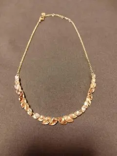 【美品】SWAROVSKI スワロフスキー ネックレス ゴールド リーフ