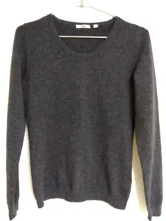 UNIQLO カシミヤ100%Uネックセーター M ダークグレー