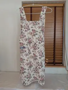 花柄エプロン ポケット付き