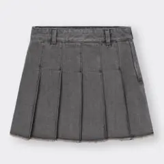GU ジーユー デニムプリーツスカートS