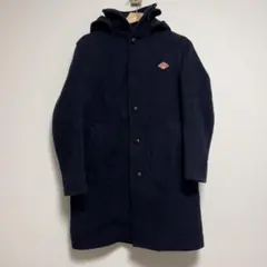 ダントン　ウールモッサ　フード付きシングルコート　ネイビー　36