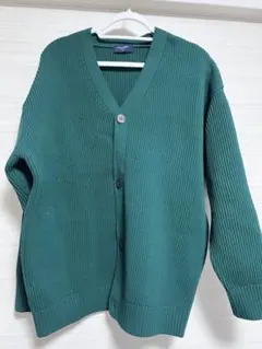 BACK NUMBER リブ編みカーディガン X-LARGE グリーン