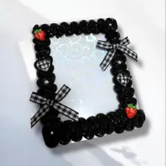 B8 トレカケース デコ 硬質ケース 推し活 ハンドメイド《ブラック》