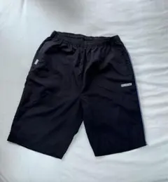 B1740【カッパ/kappa】サイドライン黒ショートパンツ/レディース/Lのサムネイル