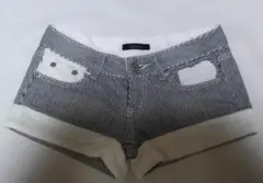 Y2K レトロ 平成 ギャル 当時物 ストライプ ダメージ加工 ショートパンツ