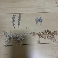 ウェディングヘッドドレスとイヤリングセット