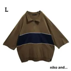 nikoand…ニコアンドハーフジップ七分袖シャツボーダーゆるダボカジュアル古着のサムネイル