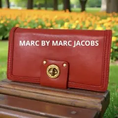 MARC BY MARC JACOBS レザー 二つ折り財布 オレンジ