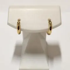 K18 ダイヤモンド フープピアス 0.12ct イエローゴールド ベゼルセット 
