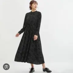 GU　ドットプリントロングワンピース　M 新品未使用