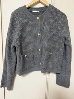 GU グレー ボタン付きカーディガン 新品